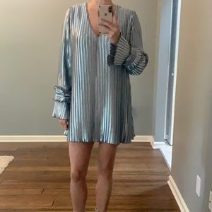 Finders Blue metallic longsleeve dress